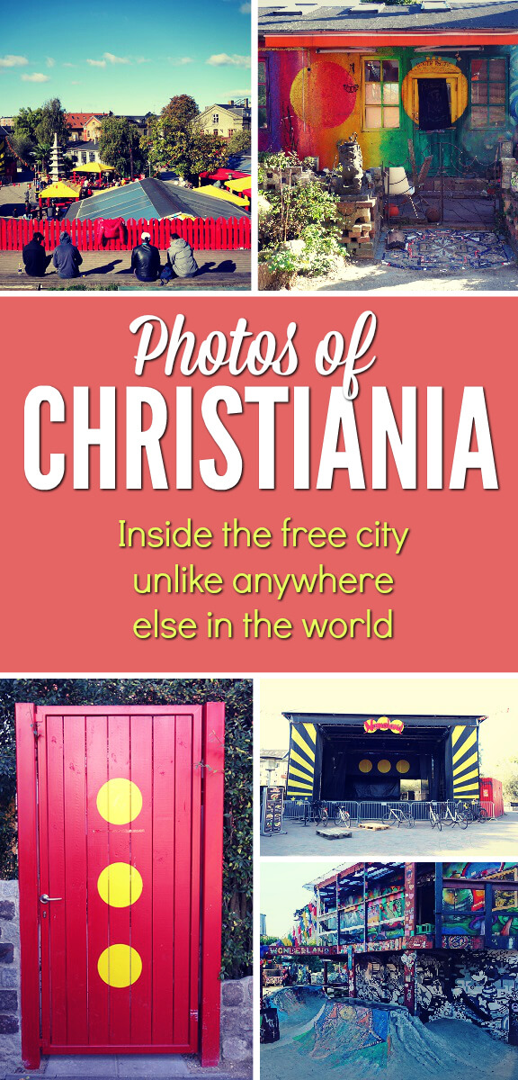 Photos of the famous Christiania - the free city of hippies and free thinkers in central Copenhagen. Unlike anywhere else in the world!