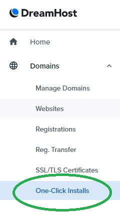 dreamhost menu
